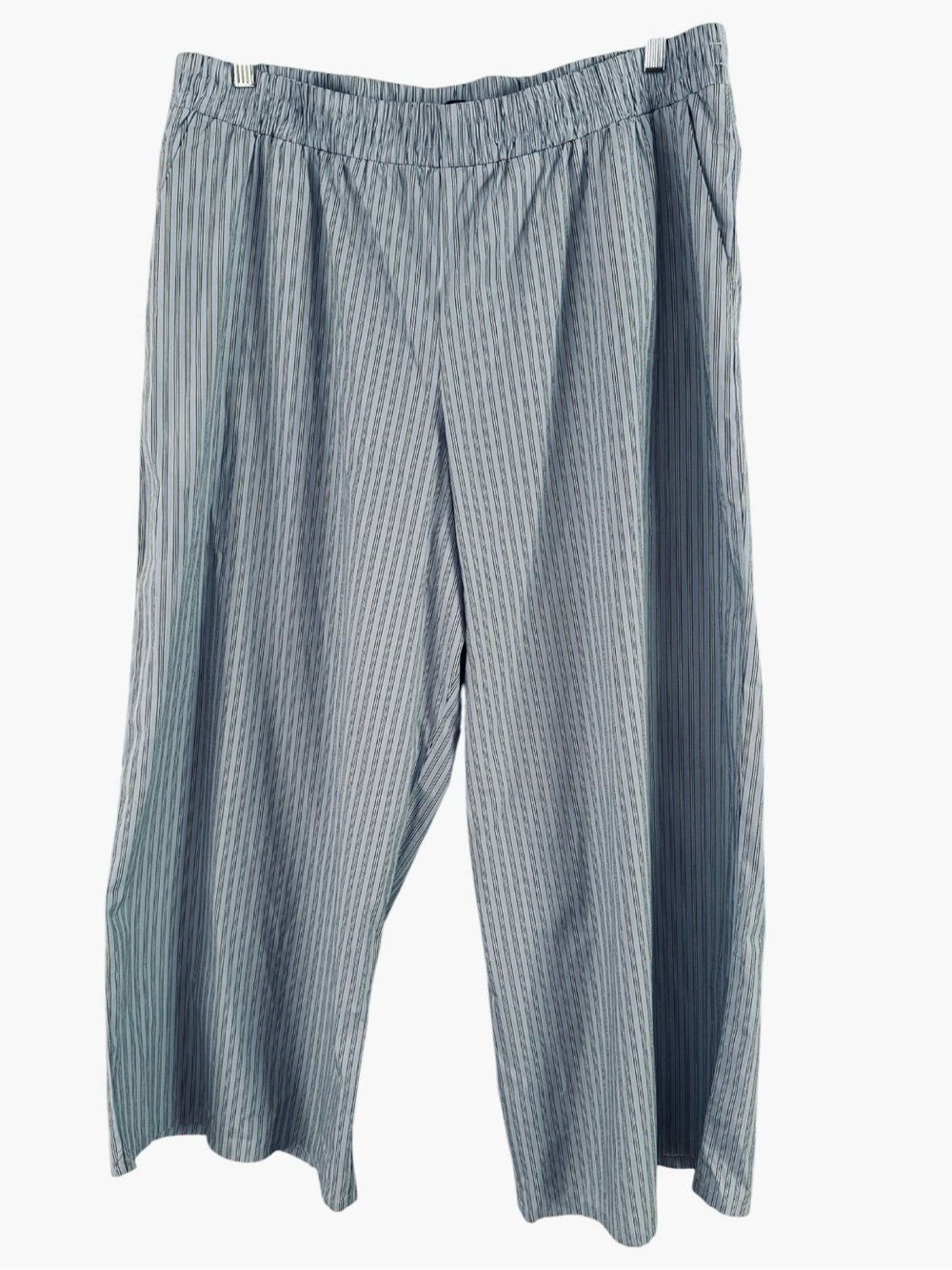 NWT Express Blue Striped Cotton Pull On Wide Leg Casual Pants Women’s XL